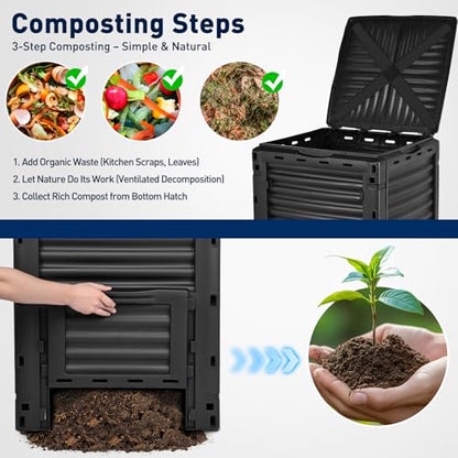 Yesker Outdoor Garden Compost Bin, 80 Gallon - size: 80 Gallon