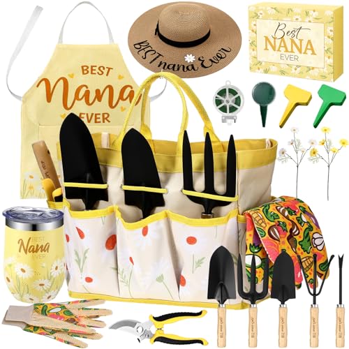 Lasnten 16 Pcs Christmas Garden Tools Set for Women Birthday Garden Gift - style: Daisy