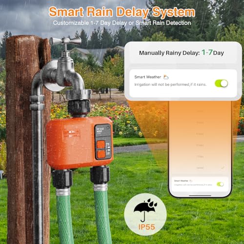 WiFi Sprinkler Timer 2 Zone, Smart Water Timer for Garden Hose Irrigation - style: 2 Outlet