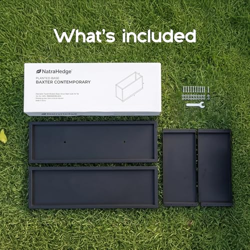 NatraHedge Hampton Wooden Planter Box (44"" Lx15 Wx15 H) Black-Aluminum - color: Black- Aluminum