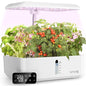 URUQ 12 Pods Hydroponic Growing System LED Grow Light Remote Control White - color: White