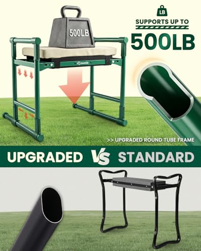 Saker 2026 Upgraded Garden Kneeler and Seat with 500LB Frame & Soft Pad - size: Basic version
