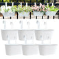 6 Pack 12" Metal Balcony Fence Railing Planters for Outdoor, Oval White - color: Oval-white