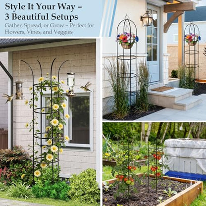 6.6ft 100% Metal Obelisk Trellis for Climbing Plants Outdoor - size: 6.6FT 1PK