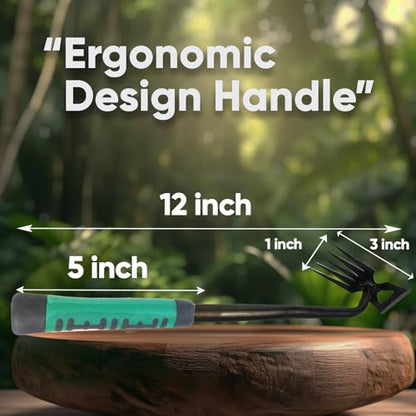 Weed Puller Tool, 2024 Enhanced Weed Remover Tool, Weeding Tool for Gardening with 5 Teeth, Black