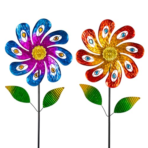 2 Pack Wind Spinners Outdoor, Metal Wind Sculptures & Spinners - size: 36x9