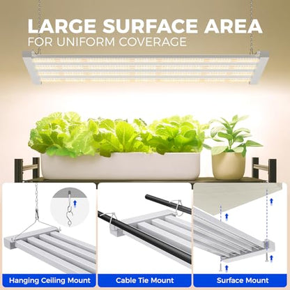 Barrina TX-L63 3FT LED Grow Light, 63W, 4 Panels Wider Coverage, High PPFD - color: GrowForce Spectrum, size: 3FT-1 Pack
