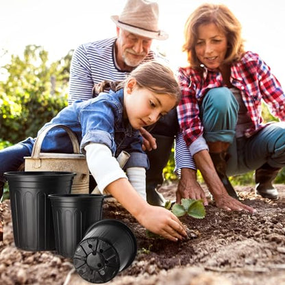 FoldTier 300 Pcs 2 Gallon/1 Gallon Plant Nursery Pots Plastic Flexible Bulk