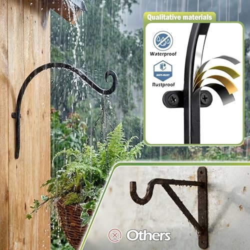 AJART Heavy-Duty Plant Hanger Outdoor: 12" / 2 Pieces Hanging Plant Bracket - size: 12 Inch, style: Plant Bracket Hook