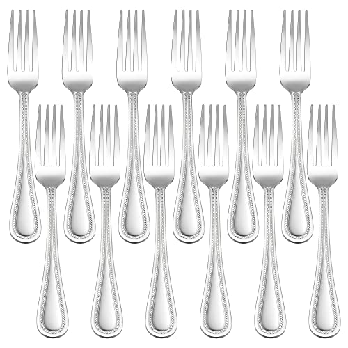 E-far Stainless Steel Salad Dessert Forks Set of 12, 6.9 Inch Small Forks - size: 6.9inches
