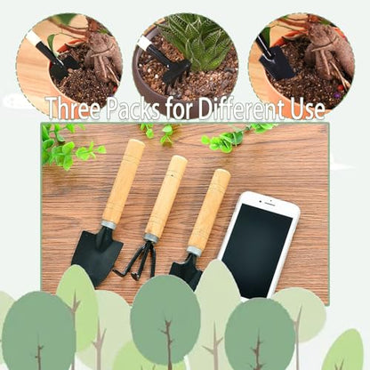 3Pcs Gardening Tools, Mini Tool Set Indoor Garden Kit Miniature Gardening Rake|Trowel |Shovel for Gardening Supplies (Thick Handle) - style: Thick handle