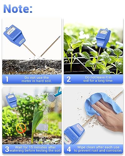 Dr.meter Long Probe Soil Moisture Meter Tester for Plants No Battery Needed - color: Blue