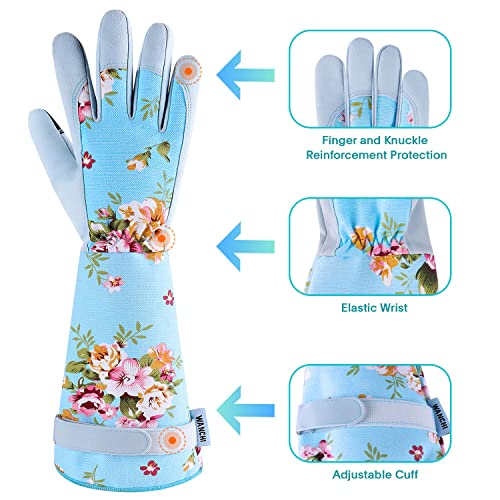WANCHI Garden Gloves for Women Gift,Heavy Duty Gardening Gloves,Blue Medium - color: Blue, size: Medium (Pack of 1)