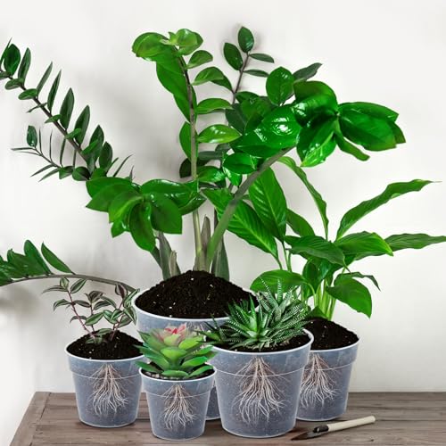 Vesici 24 Pcs 3/4/5/6/7/8/9/10 Inch Large Thickened Clear Nursery Pots - size: 3/4/5/6/7/8/9/10 Inch