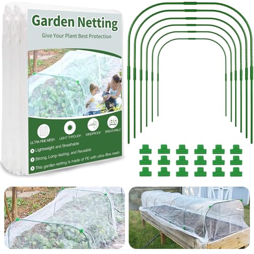 Garden Netting Kit for Raised Beds, 8 x 20 FT Ultra Fine Mesh