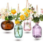 Wonderjune 4 Pcs Stained Glass Hanging Vases Hanging Glass Planters Small Plant Terrarium Pot Containers with Rope for Garden Home Indoor Outdoor Decor, 4 Styles (Fashionable) - style: Fashionable