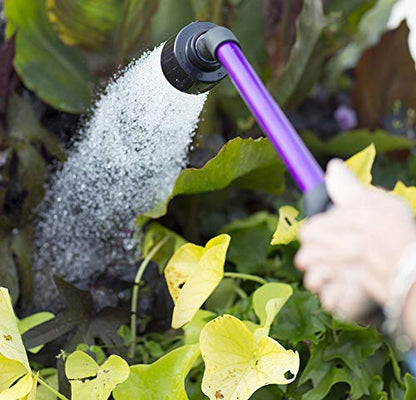 Dramm Rain Wand with One Touch Thumb Valve – Gentle Full Flow Shower Head Watering Wand for Garden Hose, Aluminum Construction – 16 Inch – Berry - color: Berry, size: 16 Inches