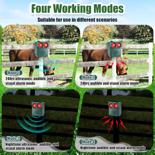 2 Pack Solar Motion Sensor Security Alarm, Outdoor Animal Deterrent