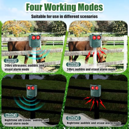2 Pack Solar Motion Sensor Security Alarm, Outdoor Animal Deterrent