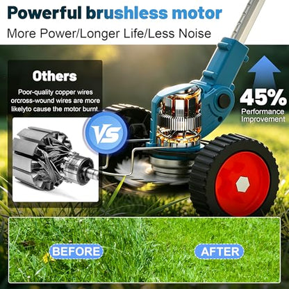 Electric Weed Wacker 21V 2× Battery Powered Eater