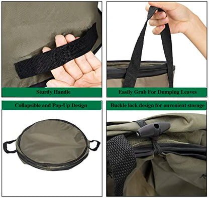 2 Pack 30 Gallon Collapsible Lawn and Leaf Bag Pop-Up Trash Can