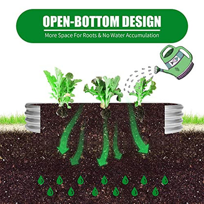 6 ft x 2 ft Raised Garden Bed Metal Elevated Planter for Vegetable Flower Herb (2pk)