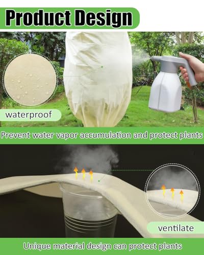 Plant Covers Freeze Protection, (31.5"x47.3") with Drawstring Plant Covers, Heavy Duty 2.82 oz/yd² Frost Blankets for Patio Winterizing Shrubs Trees (3 Pack