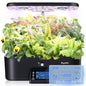 17-Pods Hydroponic Growing System with Dual Fans 24W Full-Spectrum Grow Light & Smart Control Panel for Indoor Gardening for Vegetables Herbs