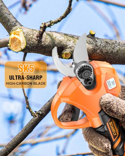 Electric Pruning Shears, 1.5"-2.05" Cut, Cordless Clippers for Gardening