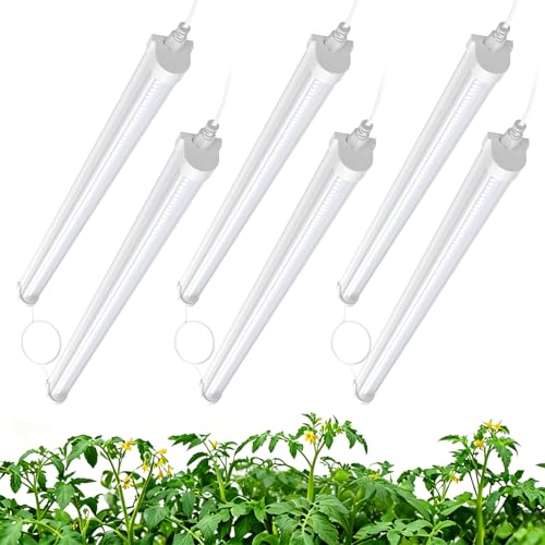 JESLED 2FT Grow Lights, 5000K Full Spectrum Sunlight White, V-Shaped Beam - size: 2FT-6P