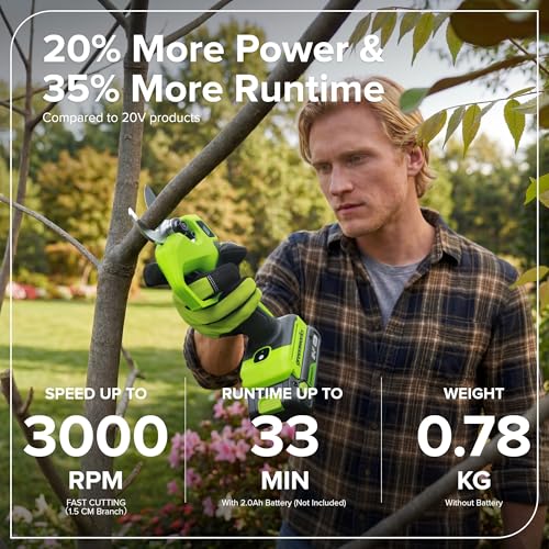Greenworks 24V 1.5 in Cordless Hedge Trimmer, Tool Only - size: 1.25" (Tool Only)