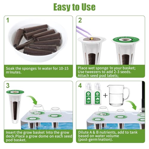 Hydroponic Seed Pod Kit, 12-Pod Indoor Garden Refill Set with Seeds