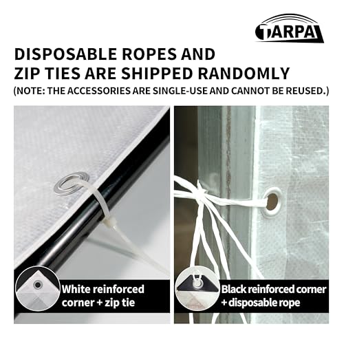 TARPAL 16'x16' Semi Clear Tarp with Grommets Greenhouse Tarp Cover 7.5mil - color: Semi Clear White, size: 16x16ft-Finished size