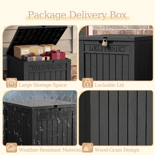 Outdoor Storage Box,90 Gallon Waterproof Package Delivery Boxes for Outside