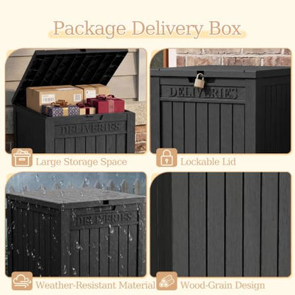 Outdoor Storage Box,90 Gallon Waterproof Package Delivery Boxes for Outside