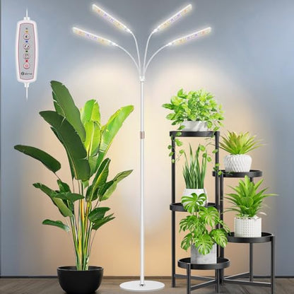 Kullsinss Floor Grow Lights for Indoor Plants with Stand, 4-Head 228 LEDs - color: 4 Heads (White)