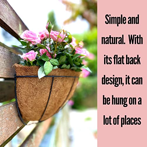 LaLaGreen Large Wall Planter (16 in, 2 Pack) Coco Liner Flower Baskets - size: 16" x 2 Pack
