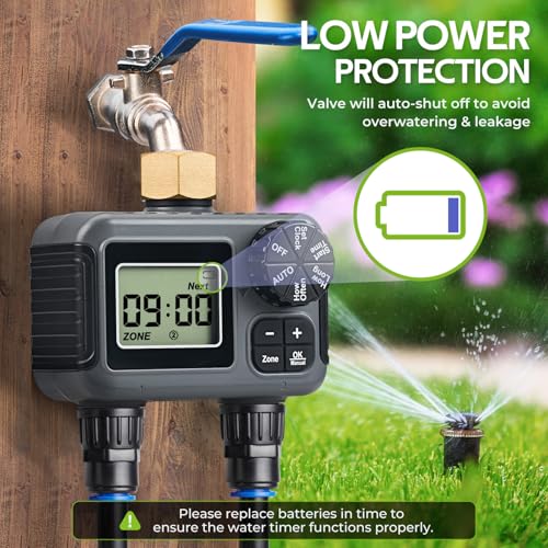HIRALIY 50FT Drip Irrigation Kit with Garden Water Timer 2 Zone