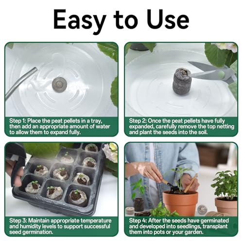 Halatool 55 Pcs 30mm Peat Pellets for Seedlings, Seed Starter Soil - size: 55 Pcs 30mm