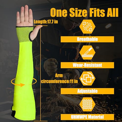 18-Inch Cut Resistant Arm Sleeves Guard Farmer Gardening Defense,Green - color: Green