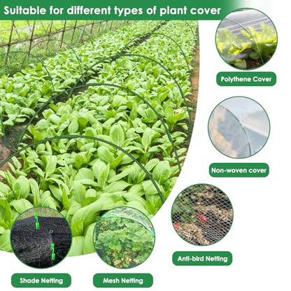 9 Sets Greenhouse Hoops for Raised Beds,45 Pcs Garden Hoops Grow Tunnel Rust-Free Fiberglass Garden Stakes Hoops, Plant Support Hoop House Kit Frame for Shade Cloth Netting Row Cover Garden Supplies