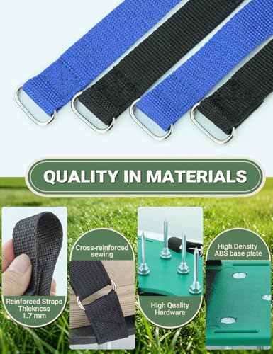Lawn Aerator Shoes, Soil Aerator Grass Tool with Dual Hook & Loop Straps - color: Green