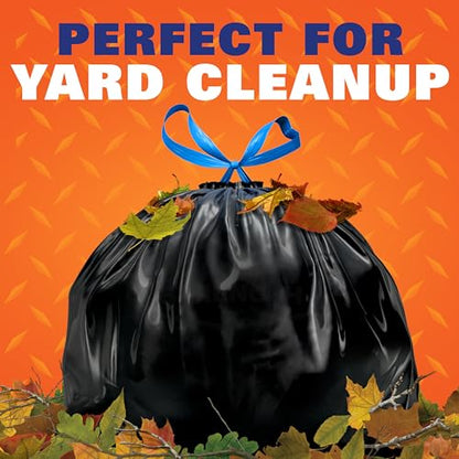 Hefty Strong Lawn and Leaf 39 Gallon Trash Bags, Heavy Duty, Black, 38ct