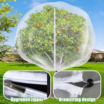 1 Pcs Large Fruit Tree Netting 10 X 14 Ft with Zipper Drawstring - size: 10 x 14 ft