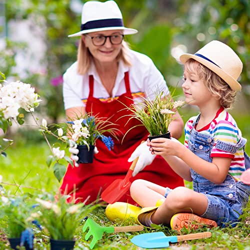 Liliful 60 Pcs Kids Gardening Tools Set Garden Shovel Rake Trowel Tote Bags