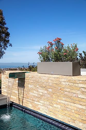 Veradek Block Series Trough Planter - Rectangular Outdoor Window Box - color: Gray