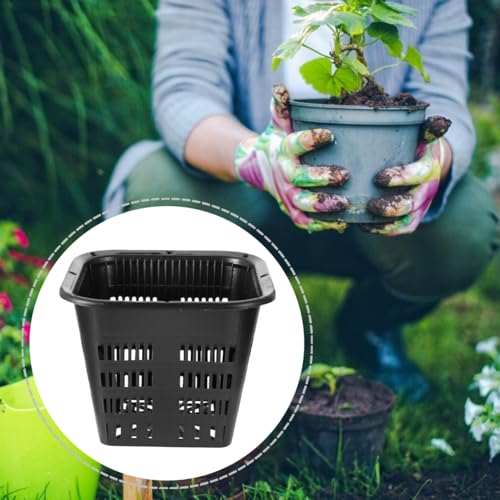 Yardwe Root Control Basin Square Net Pot 5.38 Inch Thickened Plastic Hydroponic Plant Basket for Root Growth and Water Cultivation