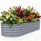 Galvanized Raised Garden Bed, 8x3x1.5ft Oval Metal Planter Box