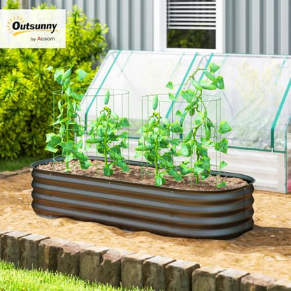 Outsunny 5' x 2' x 1' Galvanized Raised Garden Bed Kit, Dark Gray - color: Dark Gray, size: 5' x 2' x 1'