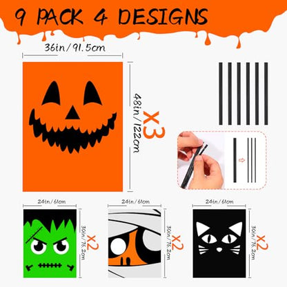 Halloween Leaf Lawn Bags 9 Pcs